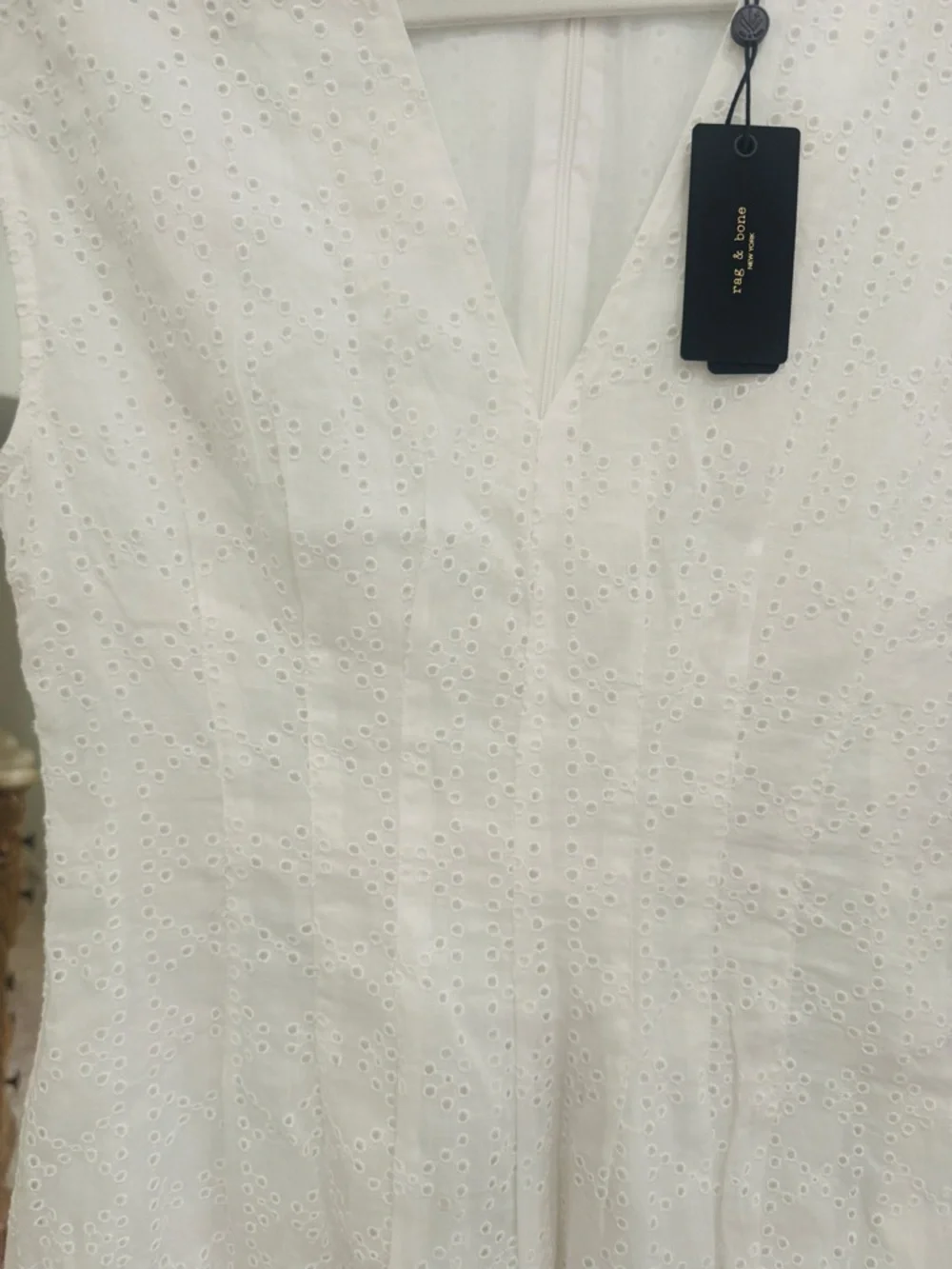 rag & bone White Eyelet V-Neck Dress - Picture 10 of 11